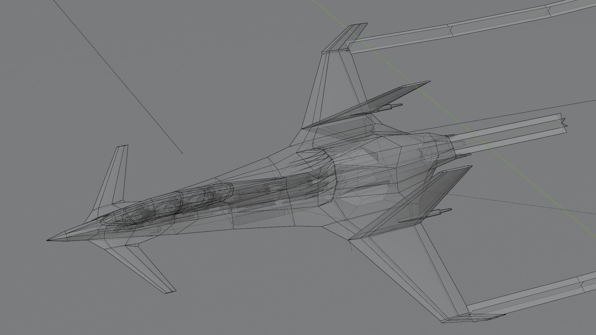 I-20 Firehawk concept jet fighter Low-poly 3D model_17