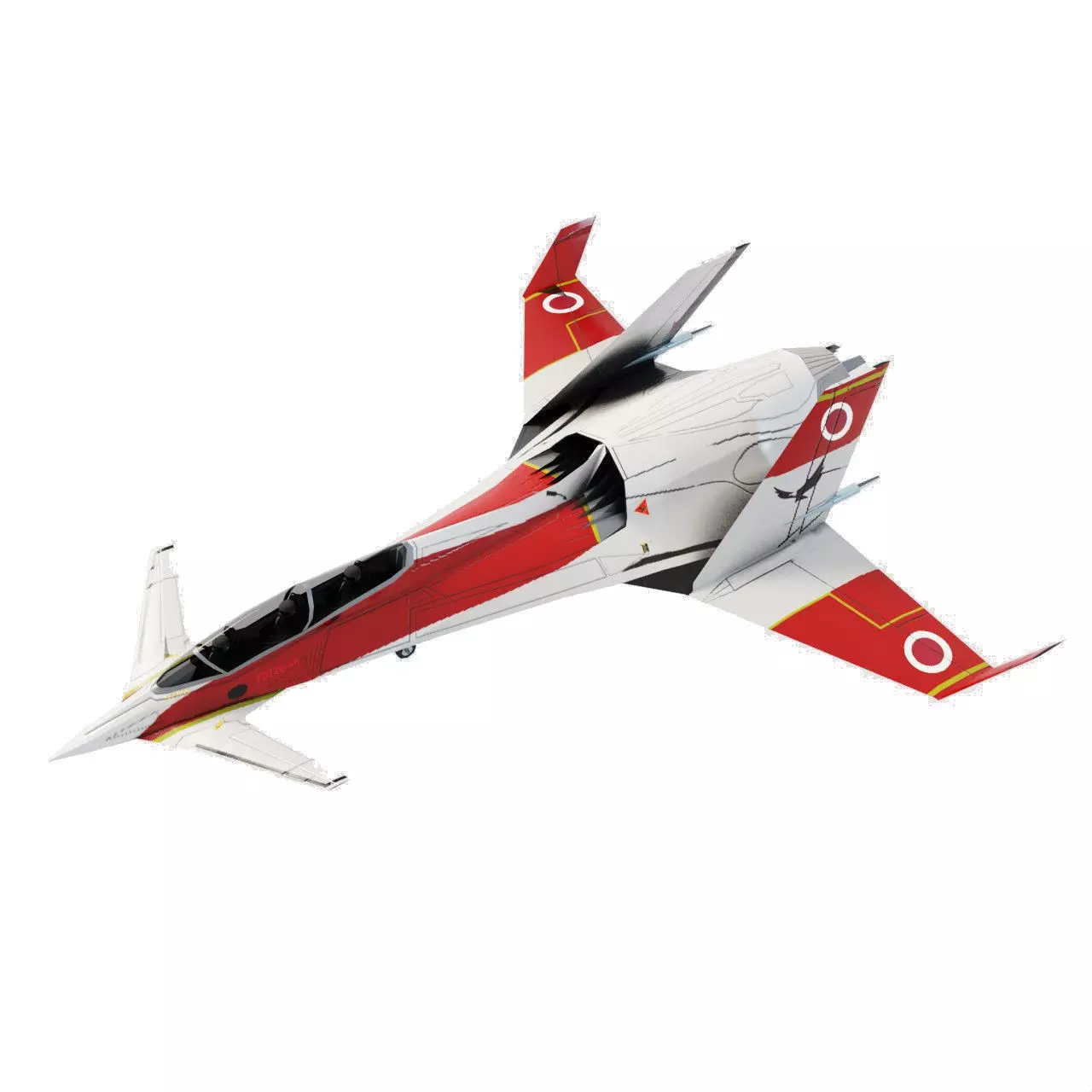 I-20 Firehawk concept jet fighter Low-poly 3D model_0