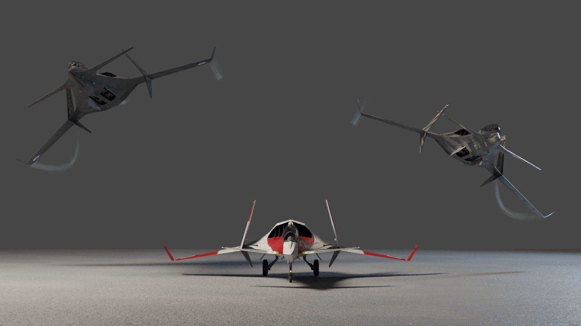 I-20 Firehawk concept jet fighter Low-poly 3D model_5