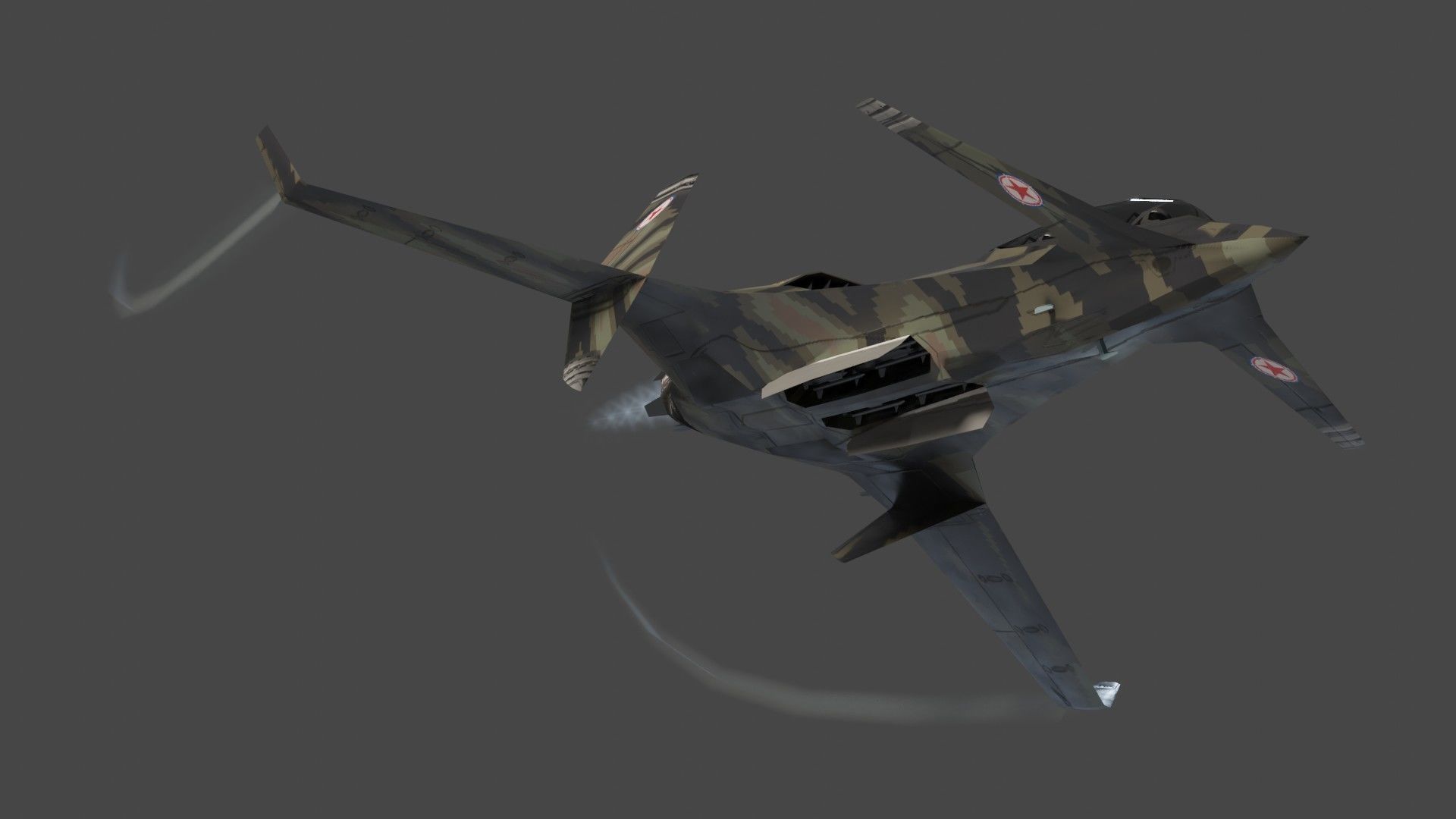 I-20 Firehawk concept jet fighter Low-poly 3D model_11