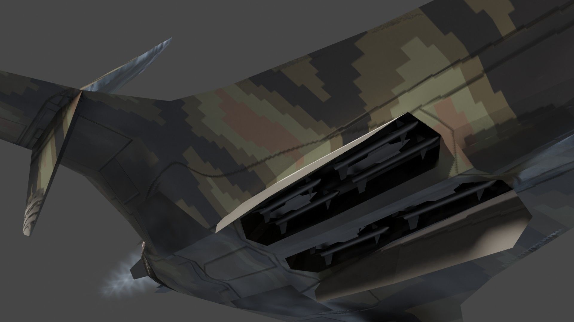 I-20 Firehawk concept jet fighter Low-poly 3D model_15