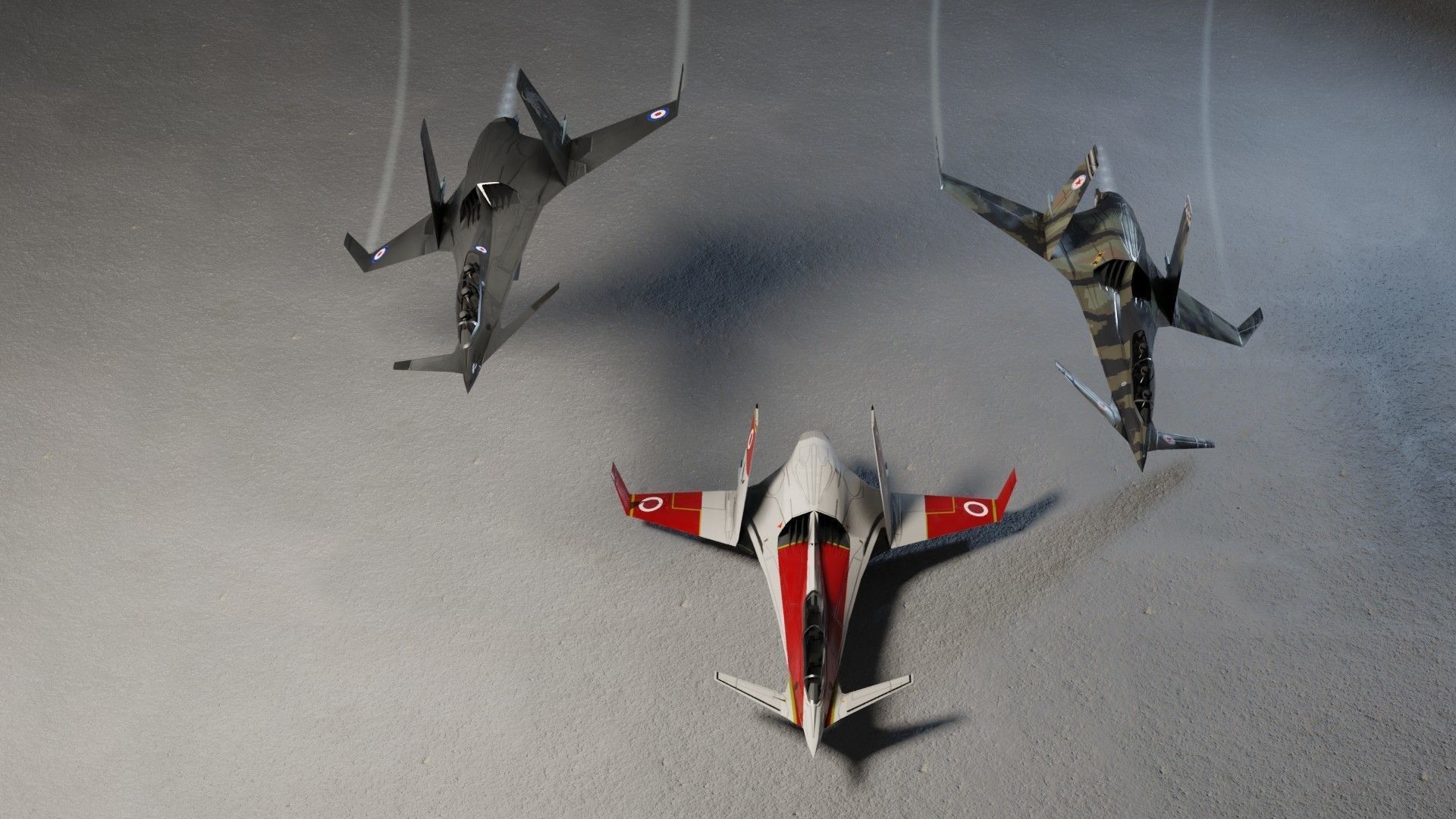 I-20 Firehawk concept jet fighter Low-poly 3D model_1