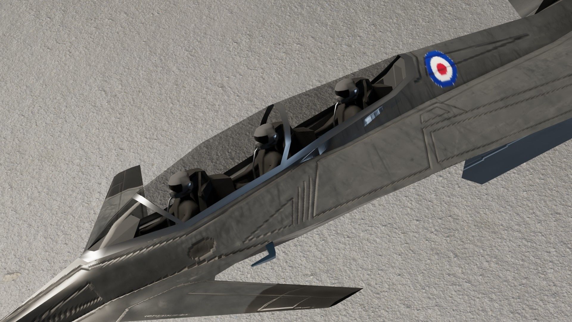 I-20 Firehawk concept jet fighter Low-poly 3D model_14