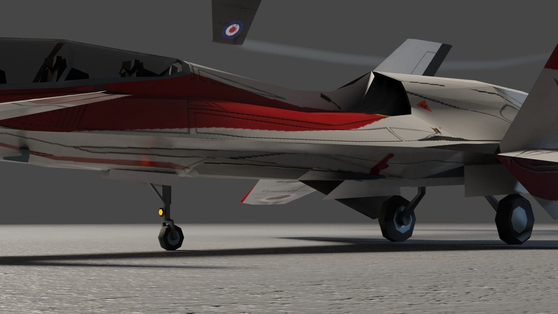 I-20 Firehawk concept jet fighter Low-poly 3D model_16