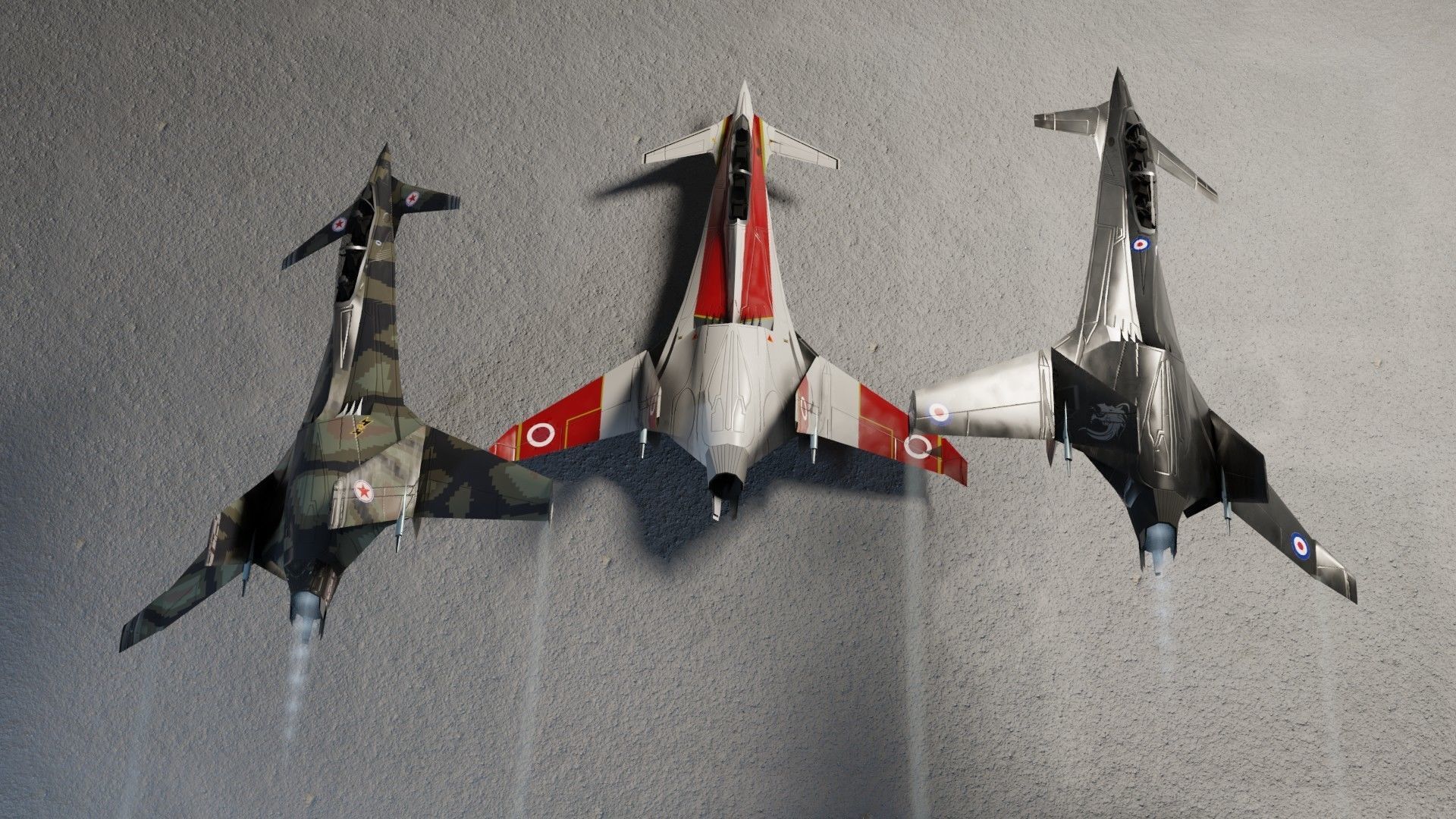 I-20 Firehawk concept jet fighter Low-poly 3D model_2