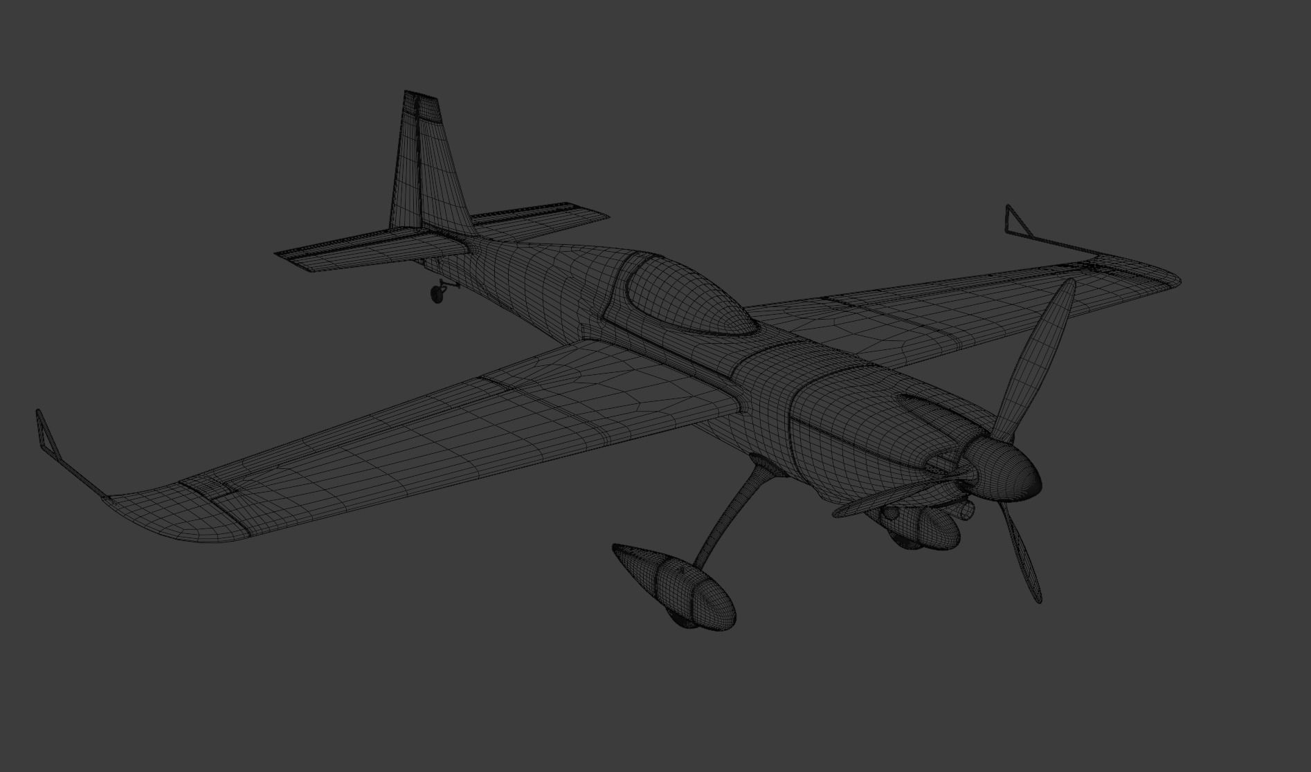 High Quality Zivko Edge 540 Silver Red Bull Livery 3D model_11