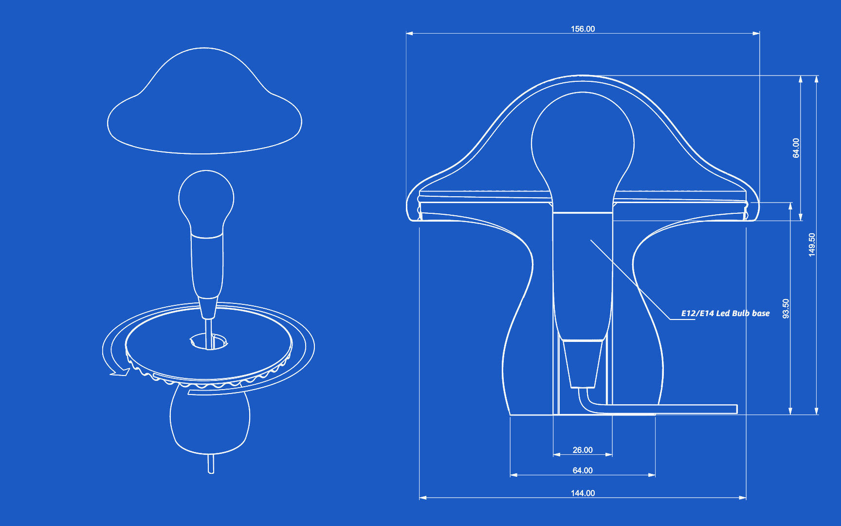 Mushroom Lamp B 3D print model_6