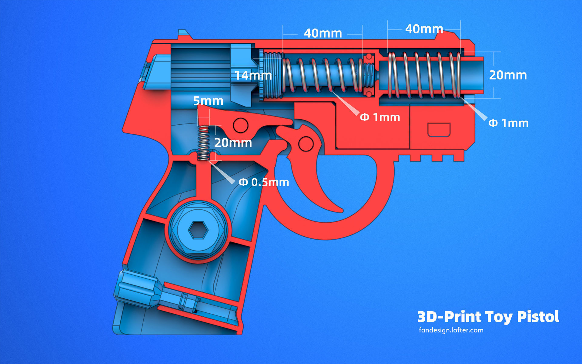 Toy Pistol 3D print model_13