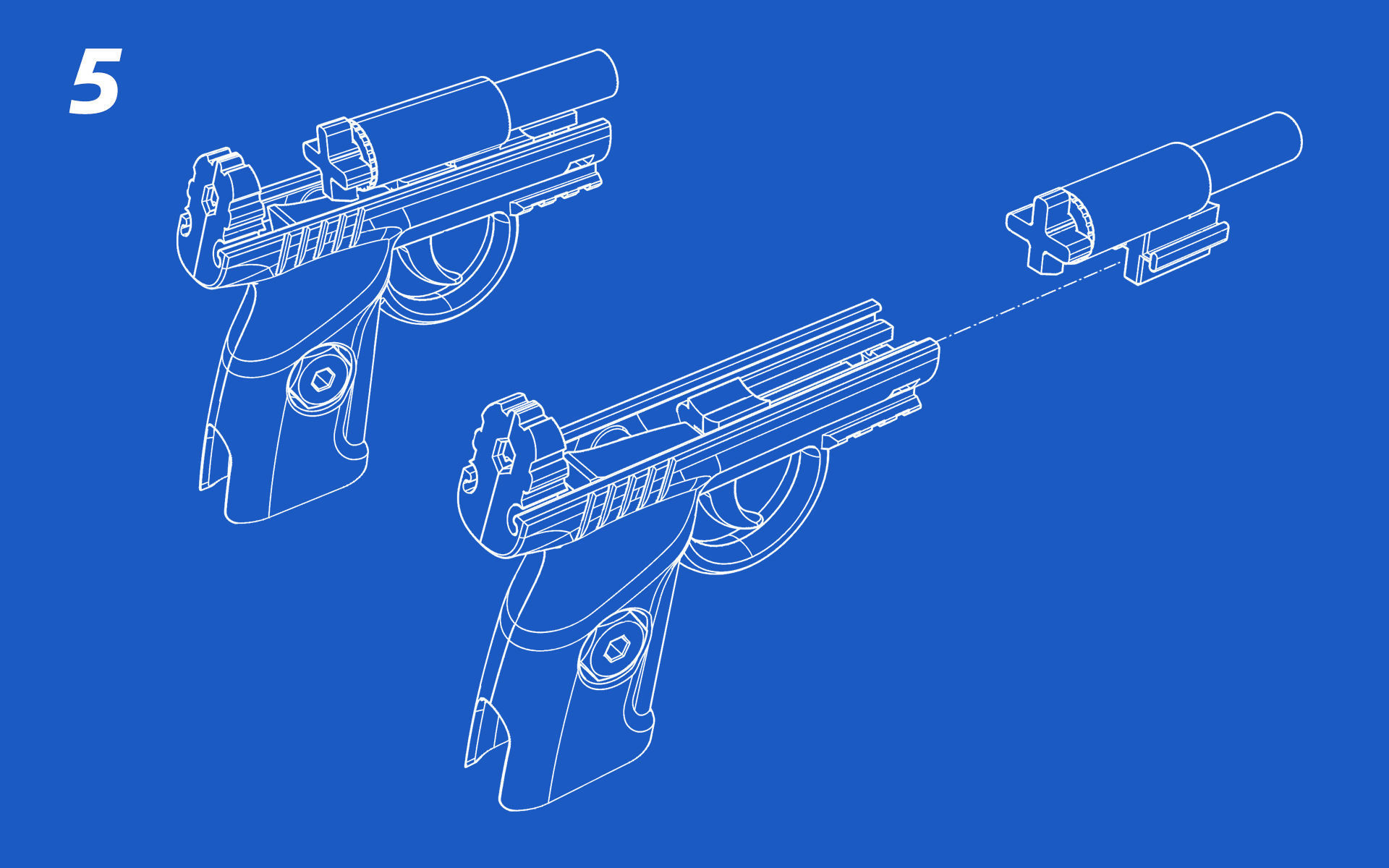 Toy Pistol 3D print model_8