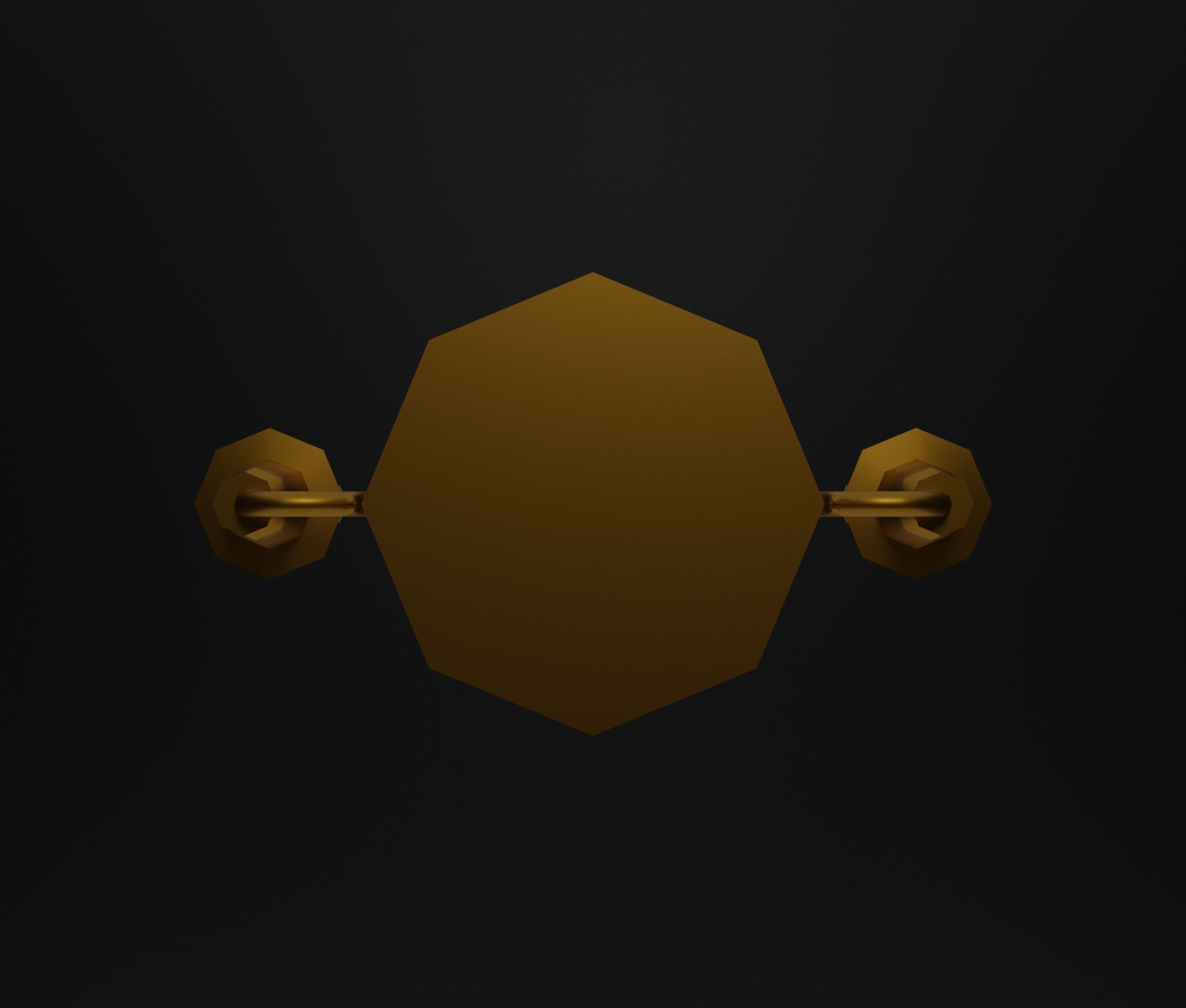 Candlestick golden candle Low-poly 3D model_9