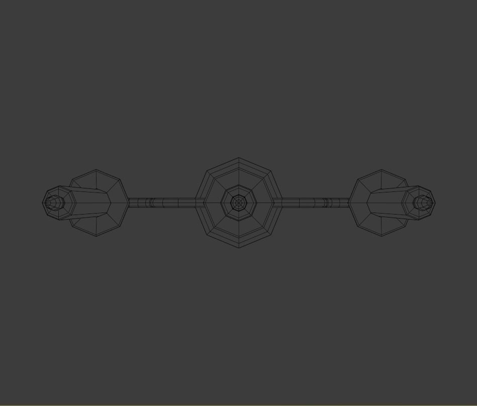 Candlestick golden candle Low-poly 3D model_8