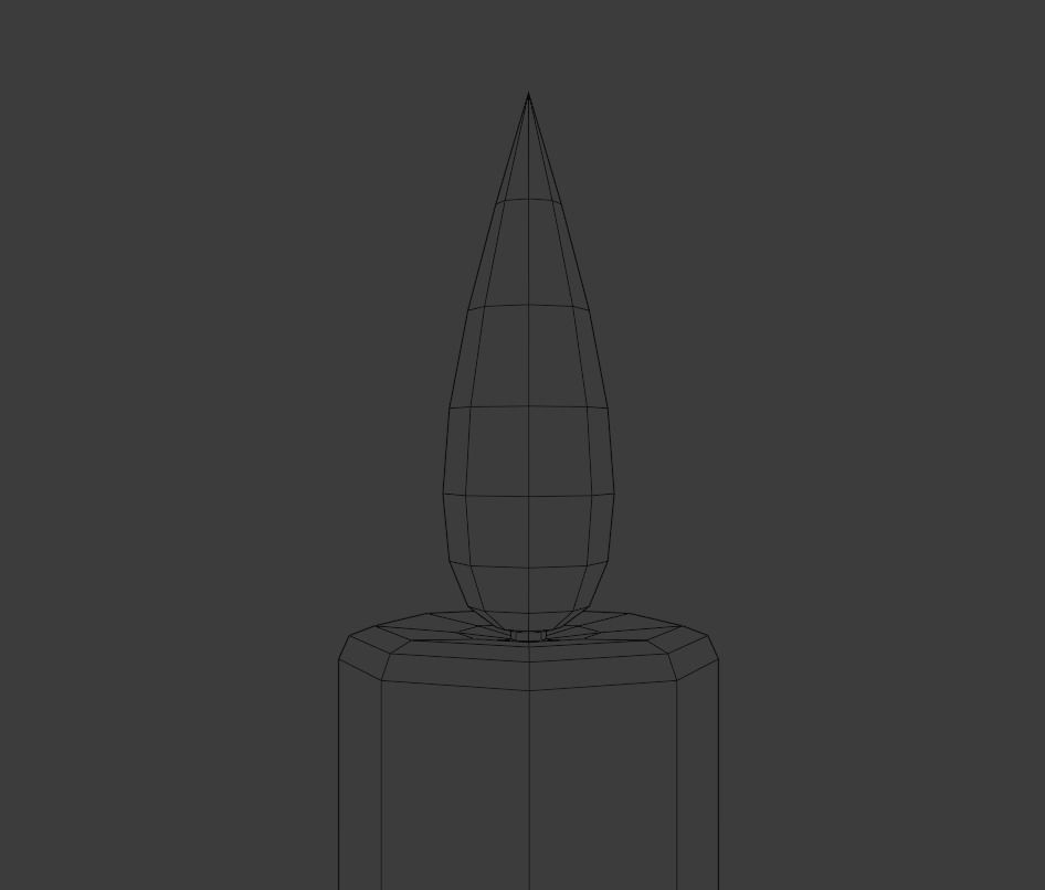 Candlestick golden candle Low-poly 3D model_12