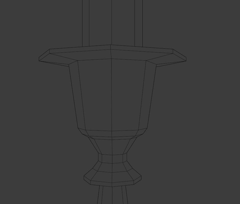 Candlestick golden candle Low-poly 3D model_14