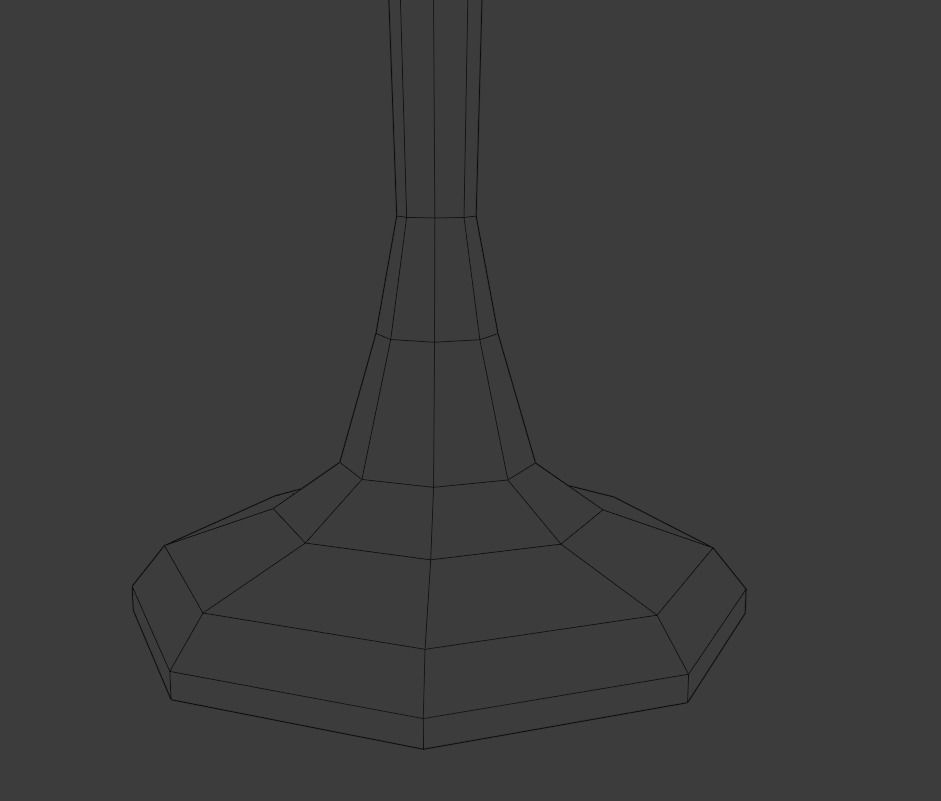 Candlestick golden candle Low-poly 3D model_18
