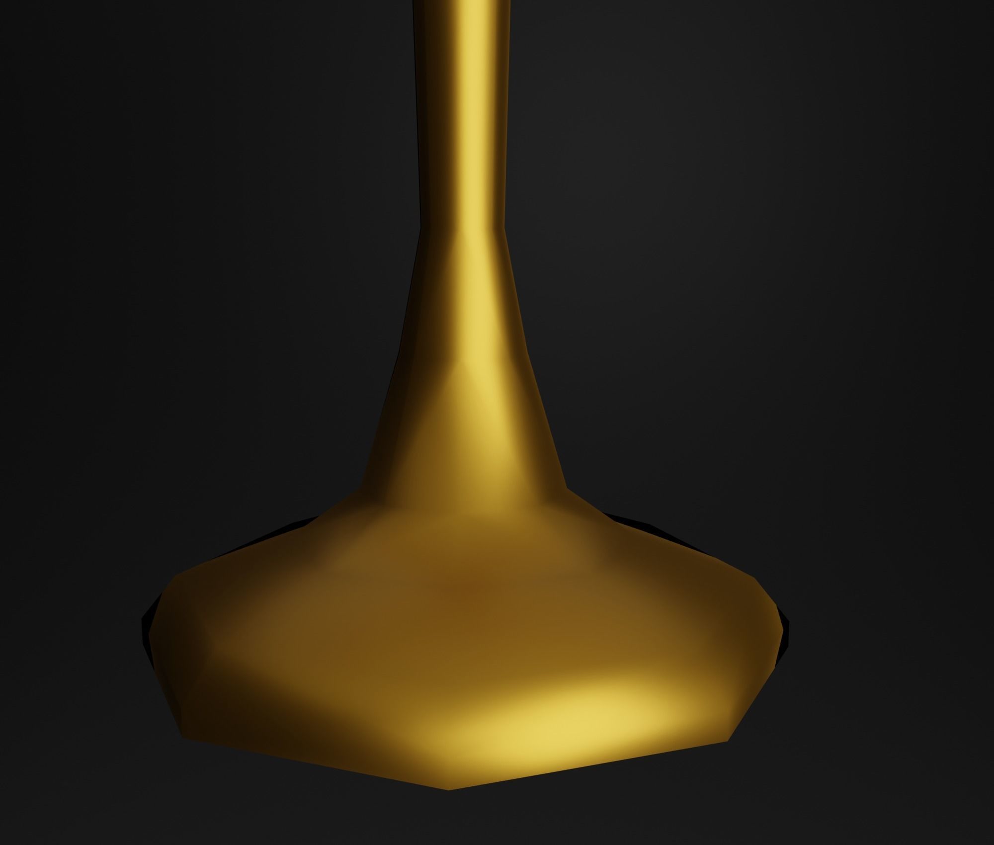 Candlestick golden candle Low-poly 3D model_17