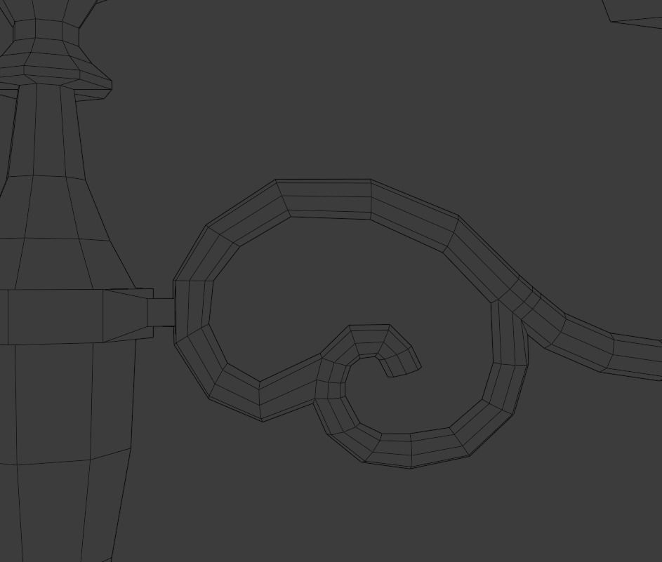 Candlestick golden candle Low-poly 3D model_16