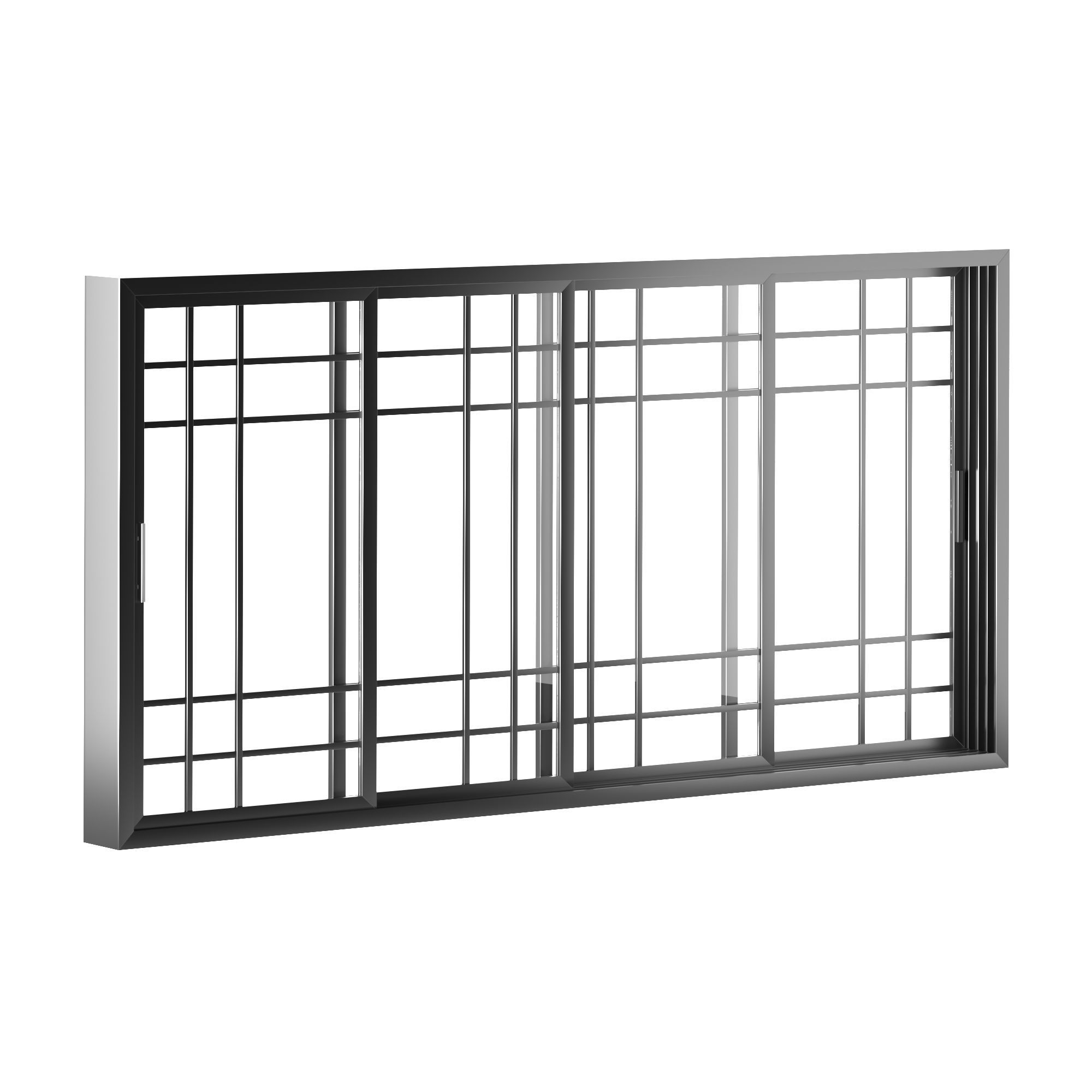 Aluminum Sliding Windows 3D model_11