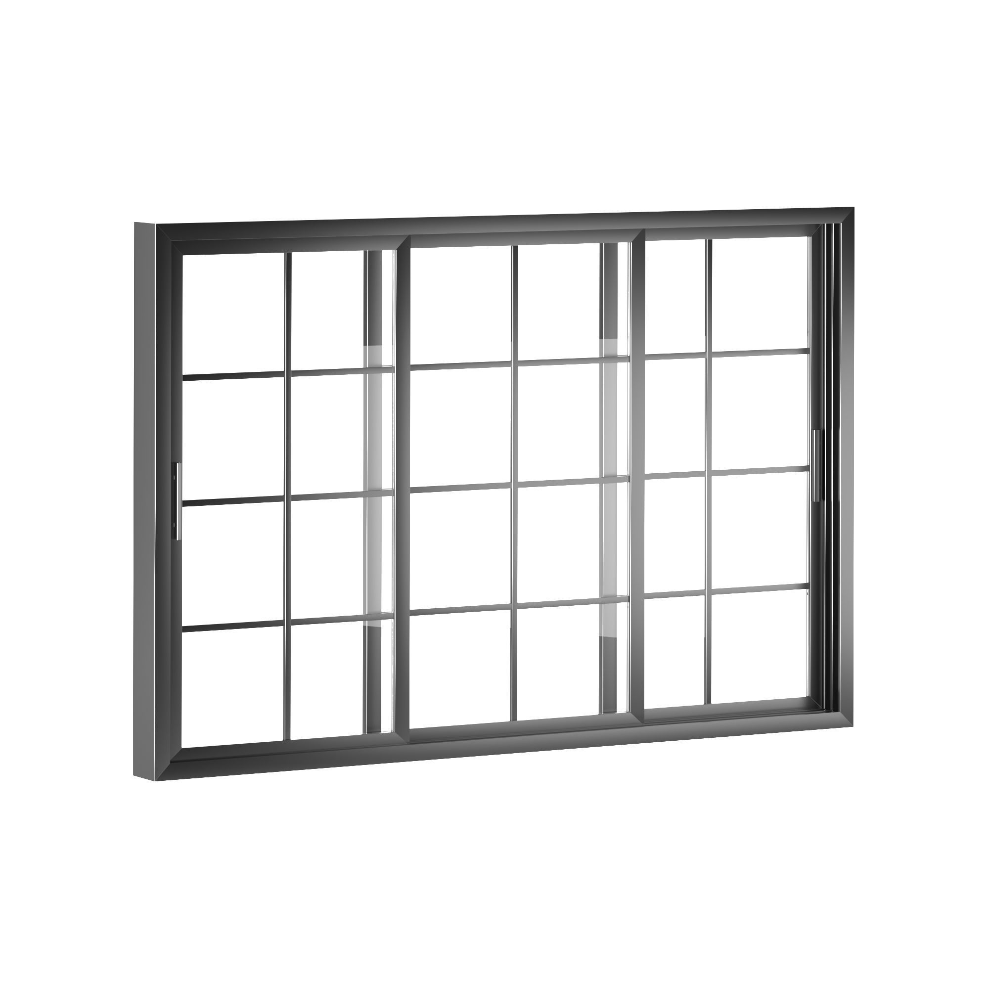 Aluminum Sliding Windows 3D model_2