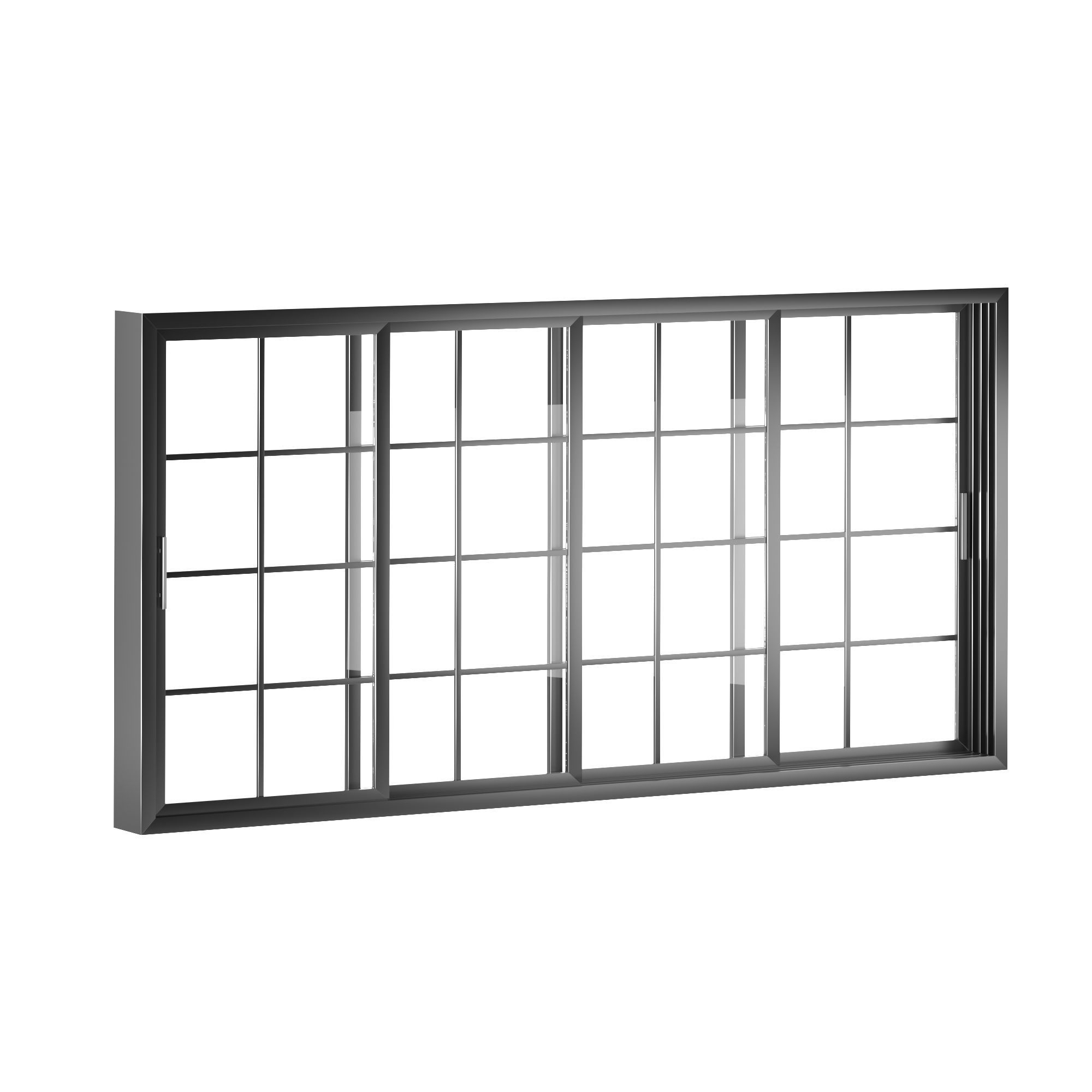 Aluminum Sliding Windows 3D model_3