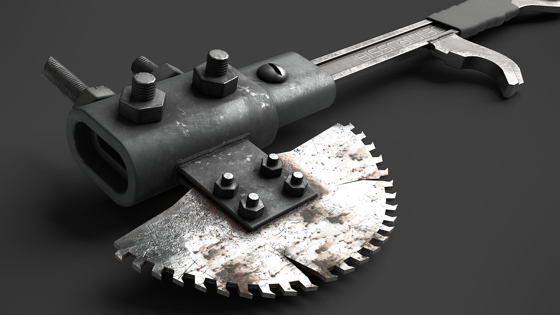 Modifiable Strike Weapon 12 Low-poly 3D model_8