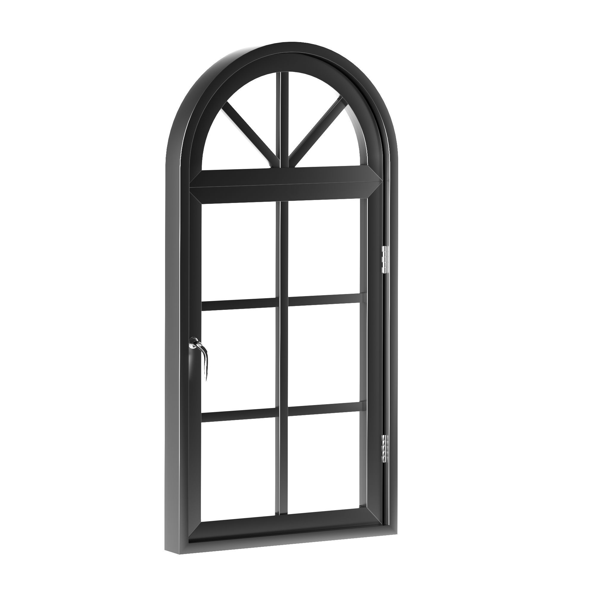 Aluminum Arch Windows 3D model_4