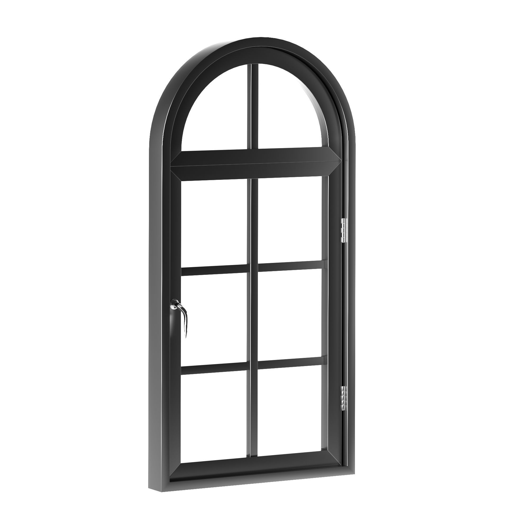 Aluminum Arch Windows 3D model_3