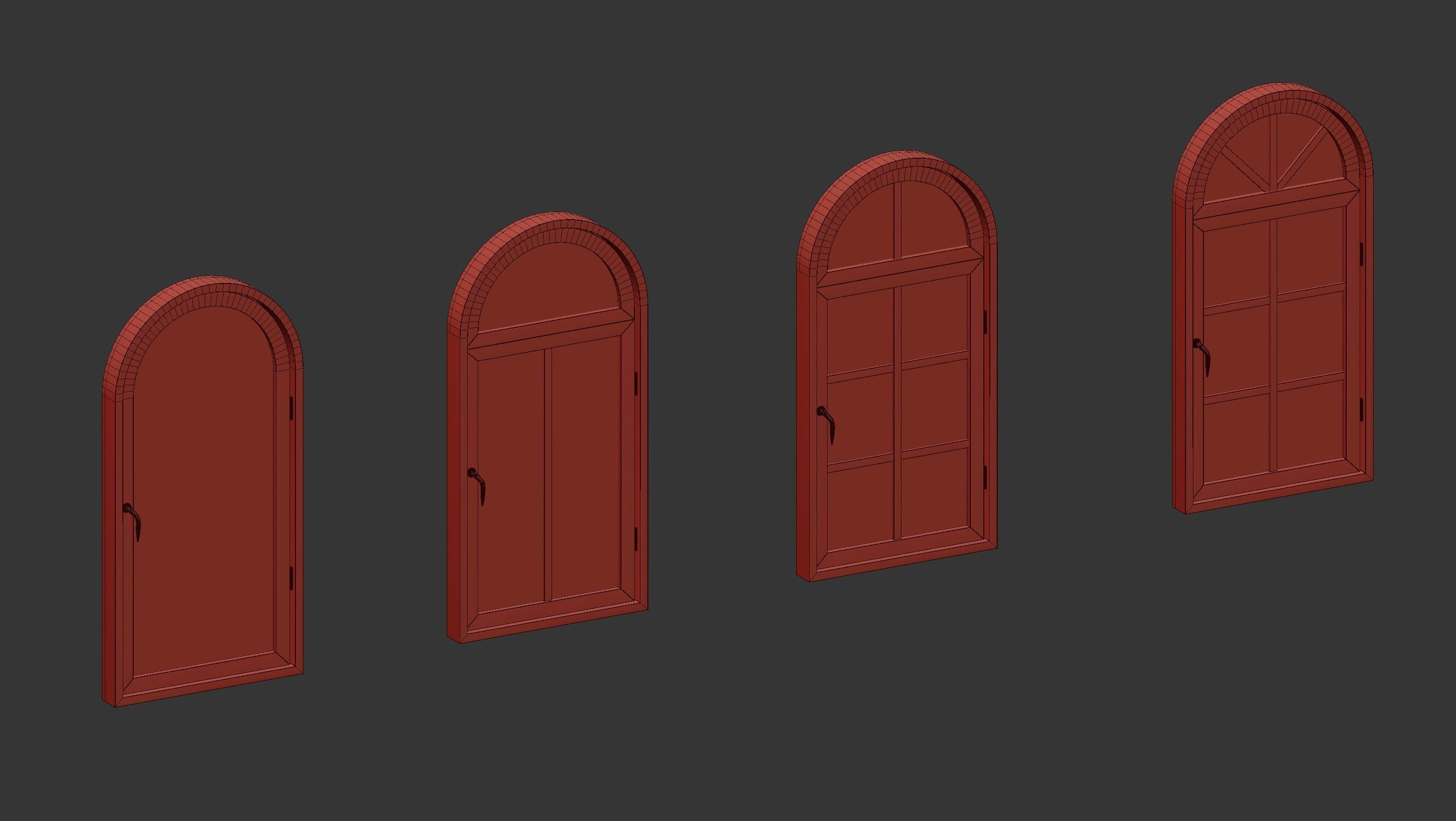 Aluminum Arch Windows 3D model_5