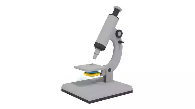 Low Poly Cartoon Microscope Low-poly 3D model