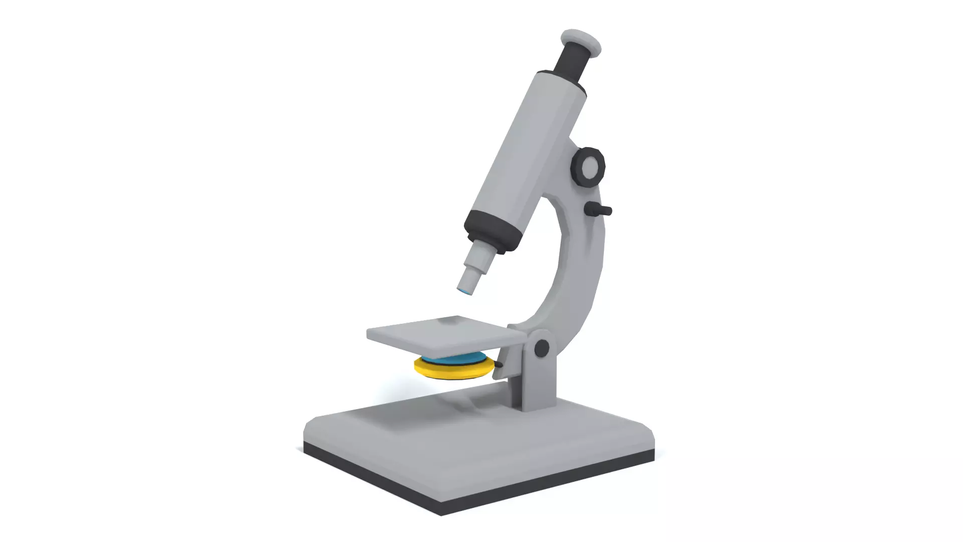 Low Poly Cartoon Microscope Low-poly 3D model