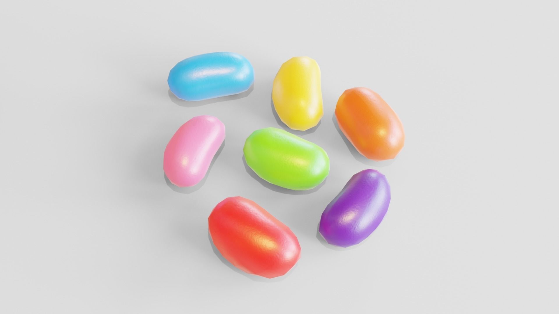 Jelly beans and jar 3D model_1
