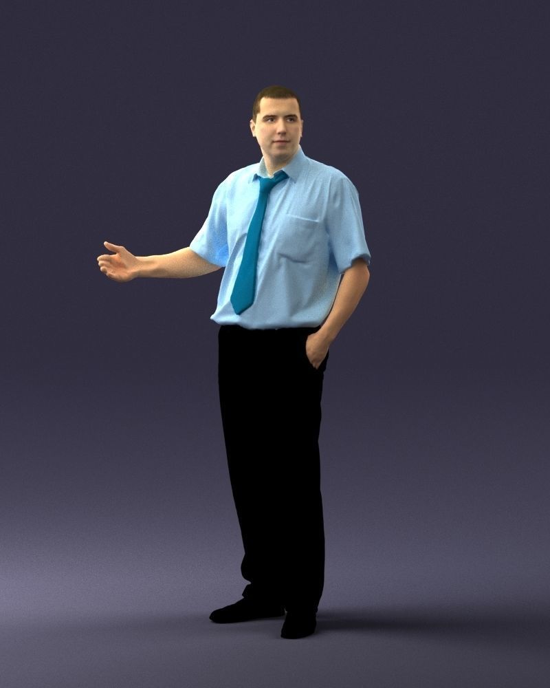 Male consultant in a blue shirt 0245 3DP 3D print model_3