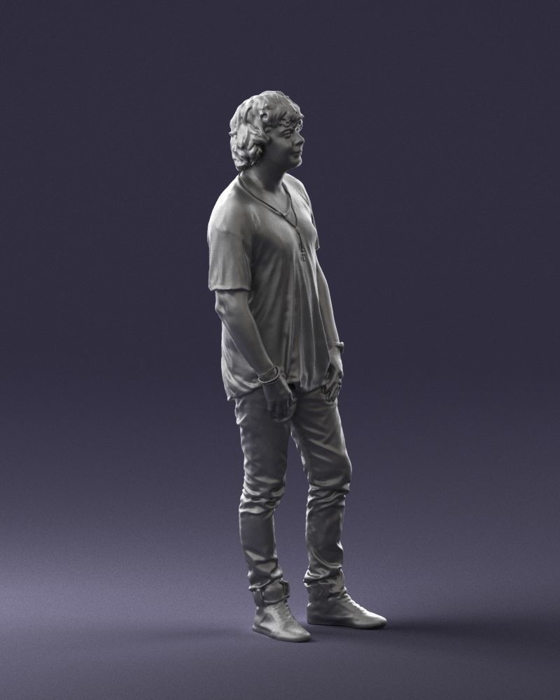 Man in a red t-shirt is waiting 0344 3D Print Ready 3D print model_10