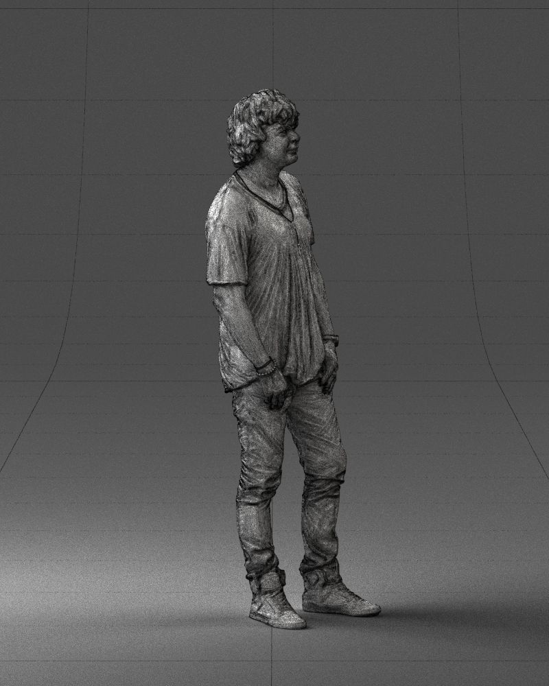 Man in a red t-shirt is waiting 0344 3D Print Ready 3D print model_11