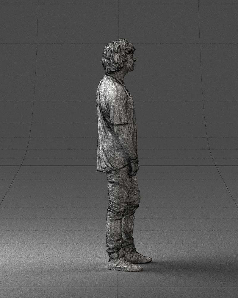 Man in a red t-shirt is waiting 0344 3D Print Ready 3D print model_14