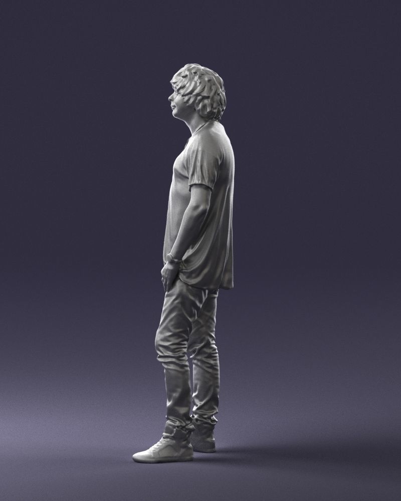 Man in a red t-shirt is waiting 0344 3D Print Ready 3D print model_25