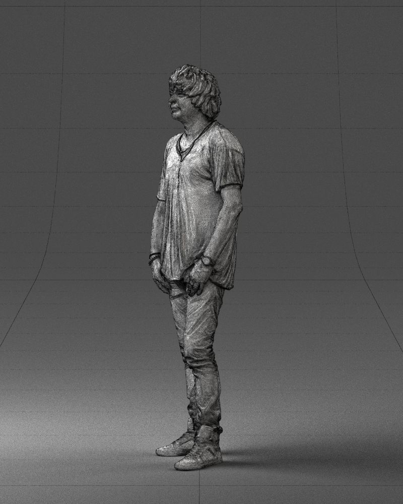 Man in a red t-shirt is waiting 0344 3D Print Ready 3D print model_29