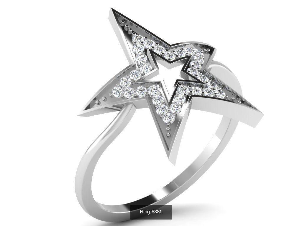 14 Star Pendant ring earrings pendant  3D Model Collection_7