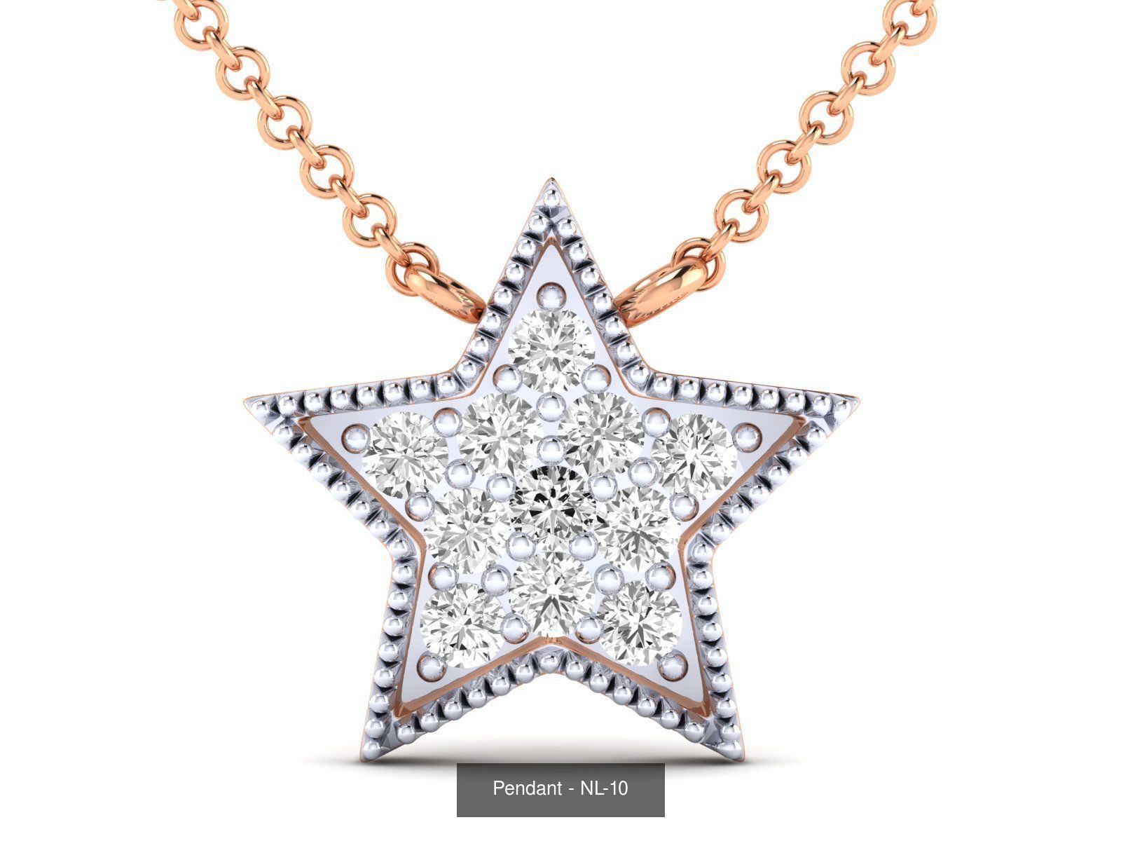 14 Star Pendant ring earrings pendant  3D Model Collection_12