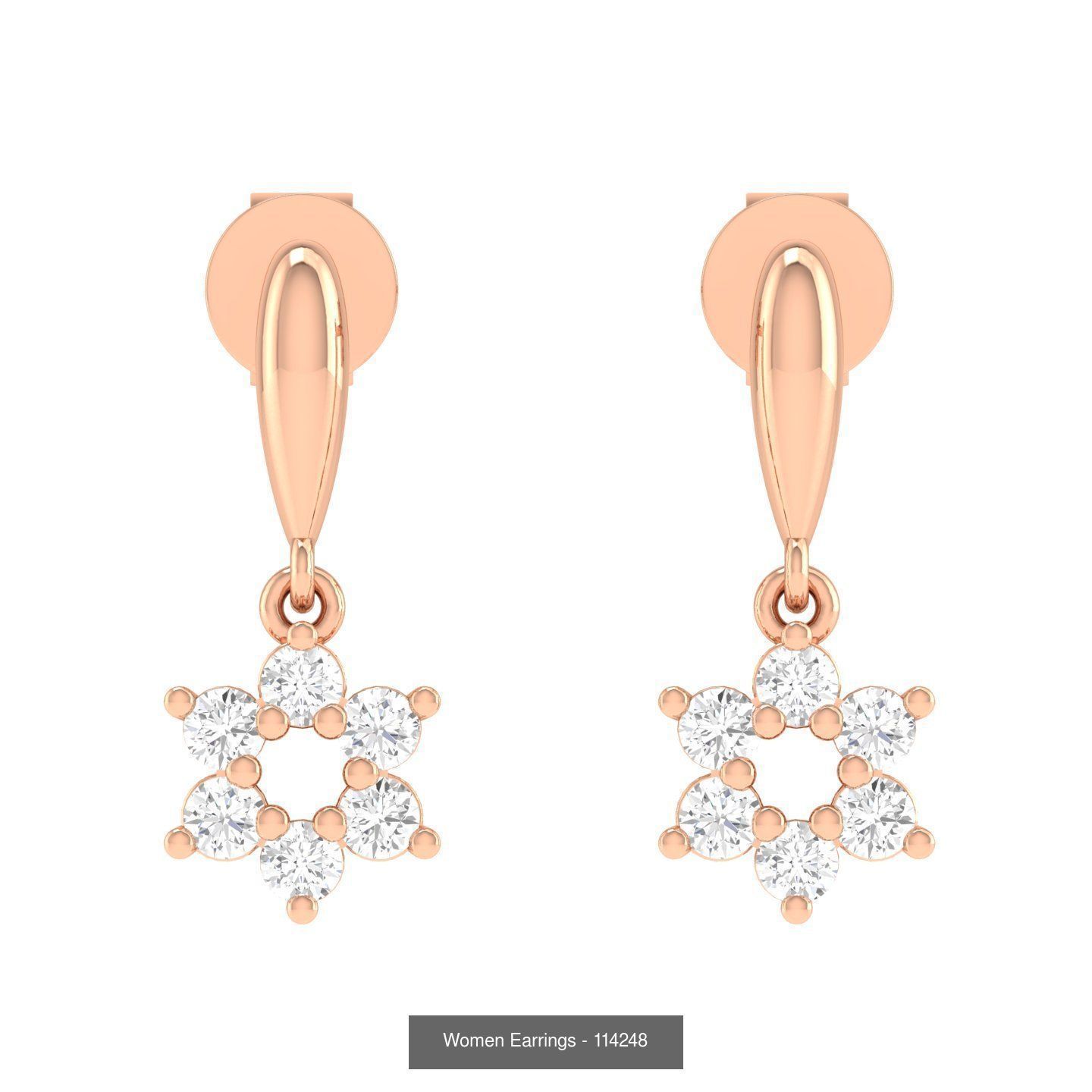14 Star Pendant ring earrings pendant  3D Model Collection_11