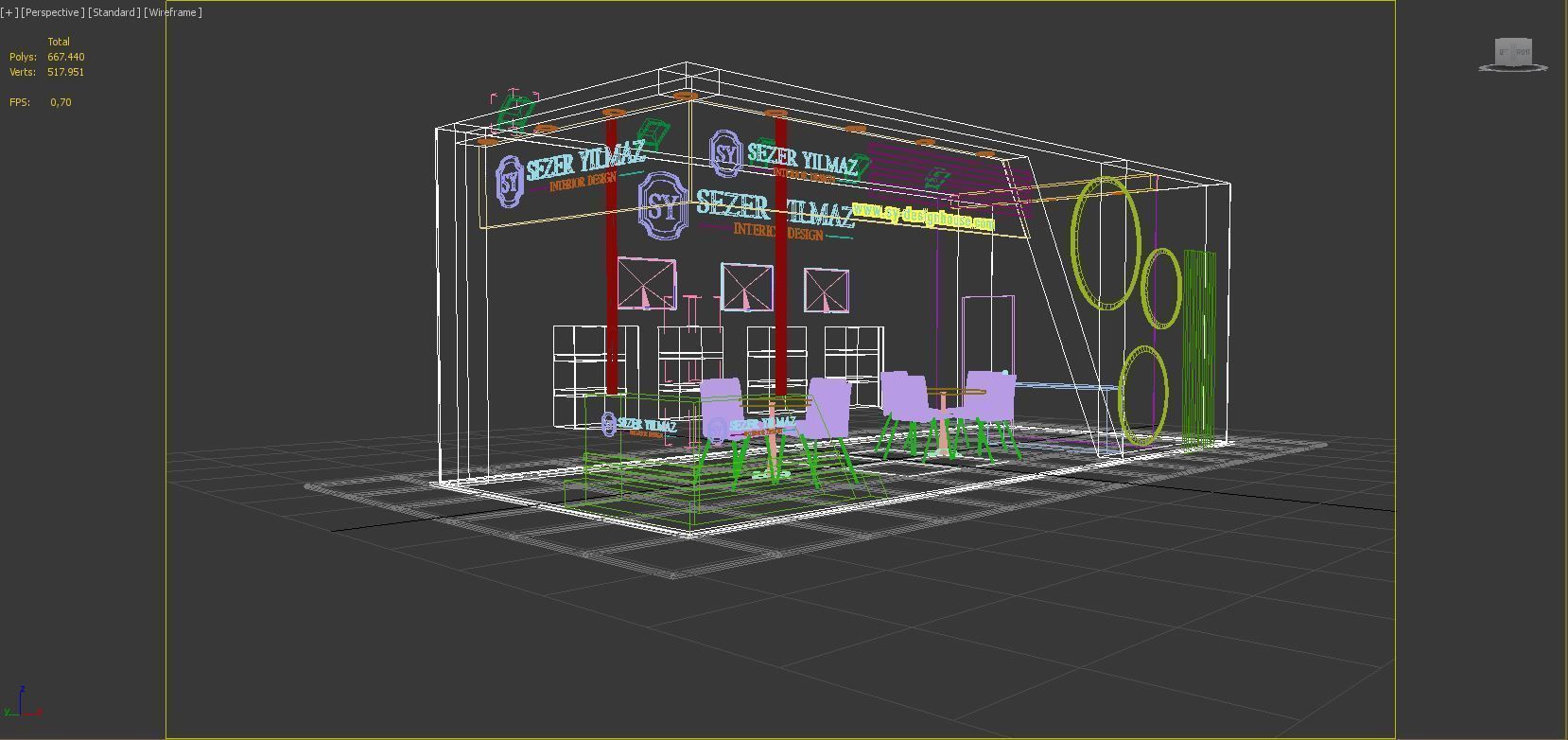 Exhibition Stall Size 10 m x 4 m  Height 366 cm 3D model_5