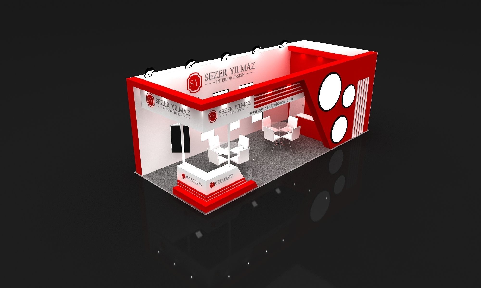 Exhibition Stall Size 10 m x 4 m  Height 366 cm 3D model_2