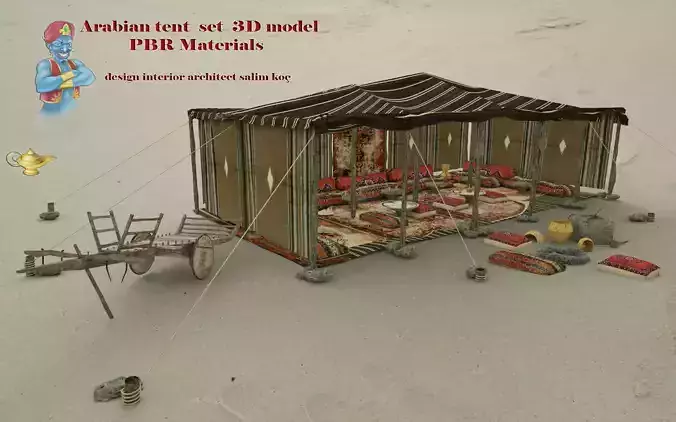 Arabian Tent Set 3d model