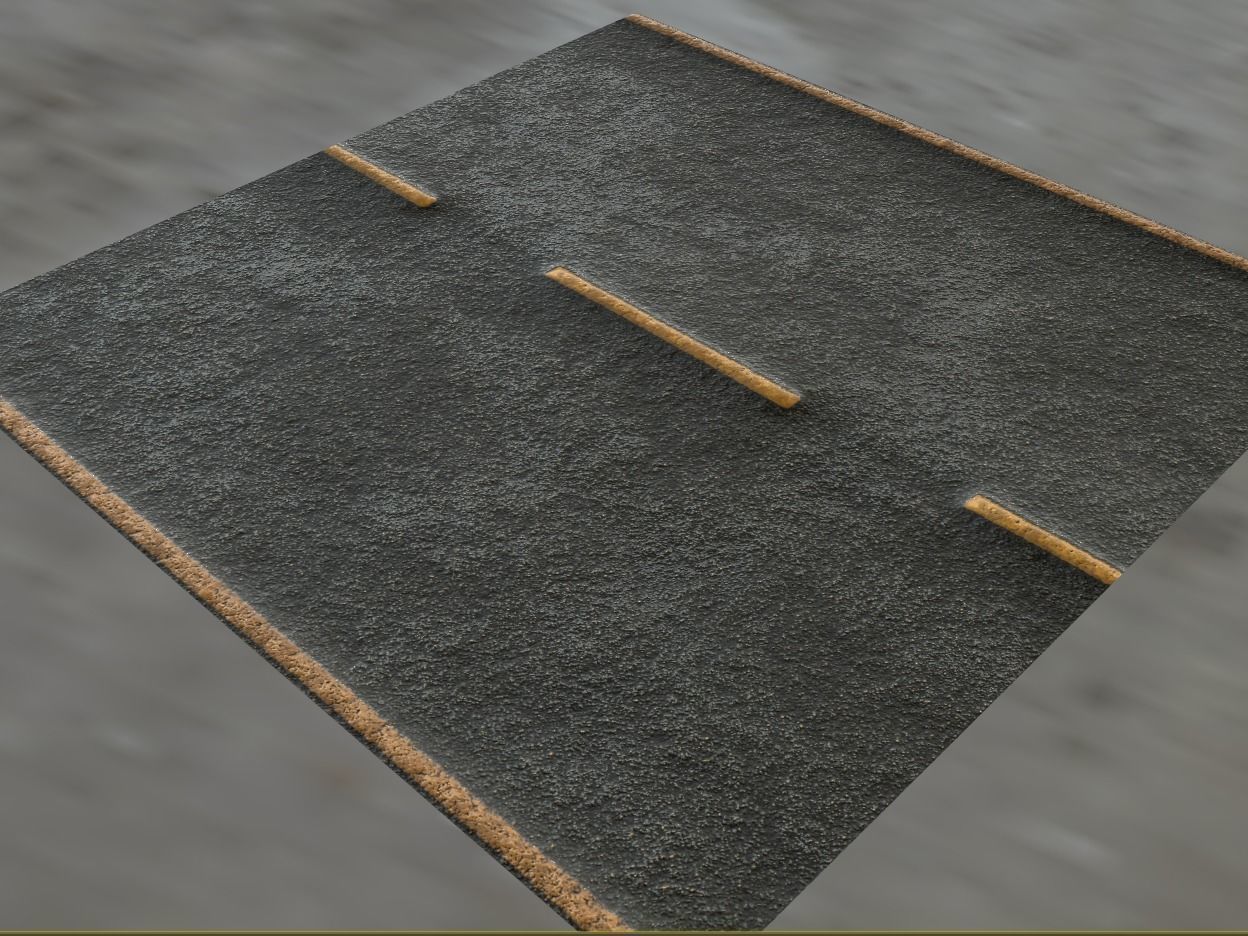 High Quality ASPHALT Material Textures Low-poly 3D model_9