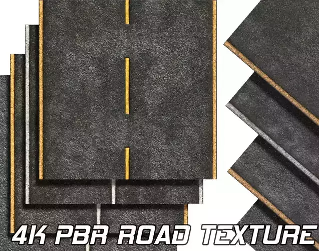 High Quality ASPHALT Material Textures Low-poly 3D model