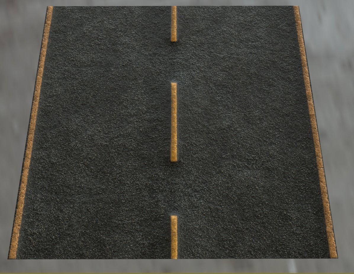 High Quality ASPHALT Material Textures Low-poly 3D model_8
