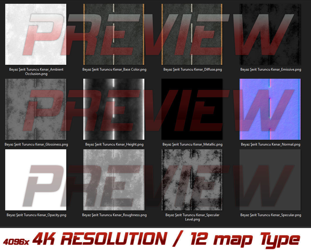 High Quality ASPHALT Material Textures Low-poly 3D model_10