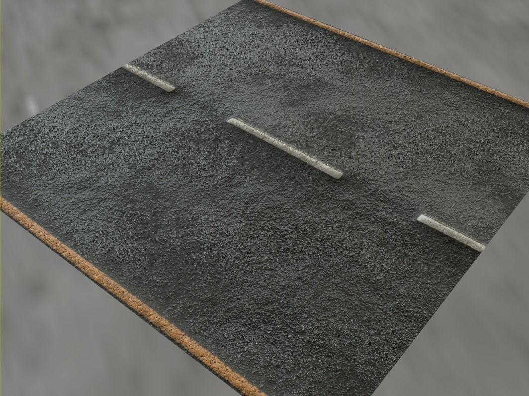 High Quality ASPHALT Material Textures Low-poly 3D model_1