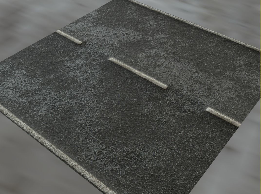 High Quality ASPHALT Material Textures Low-poly 3D model_7