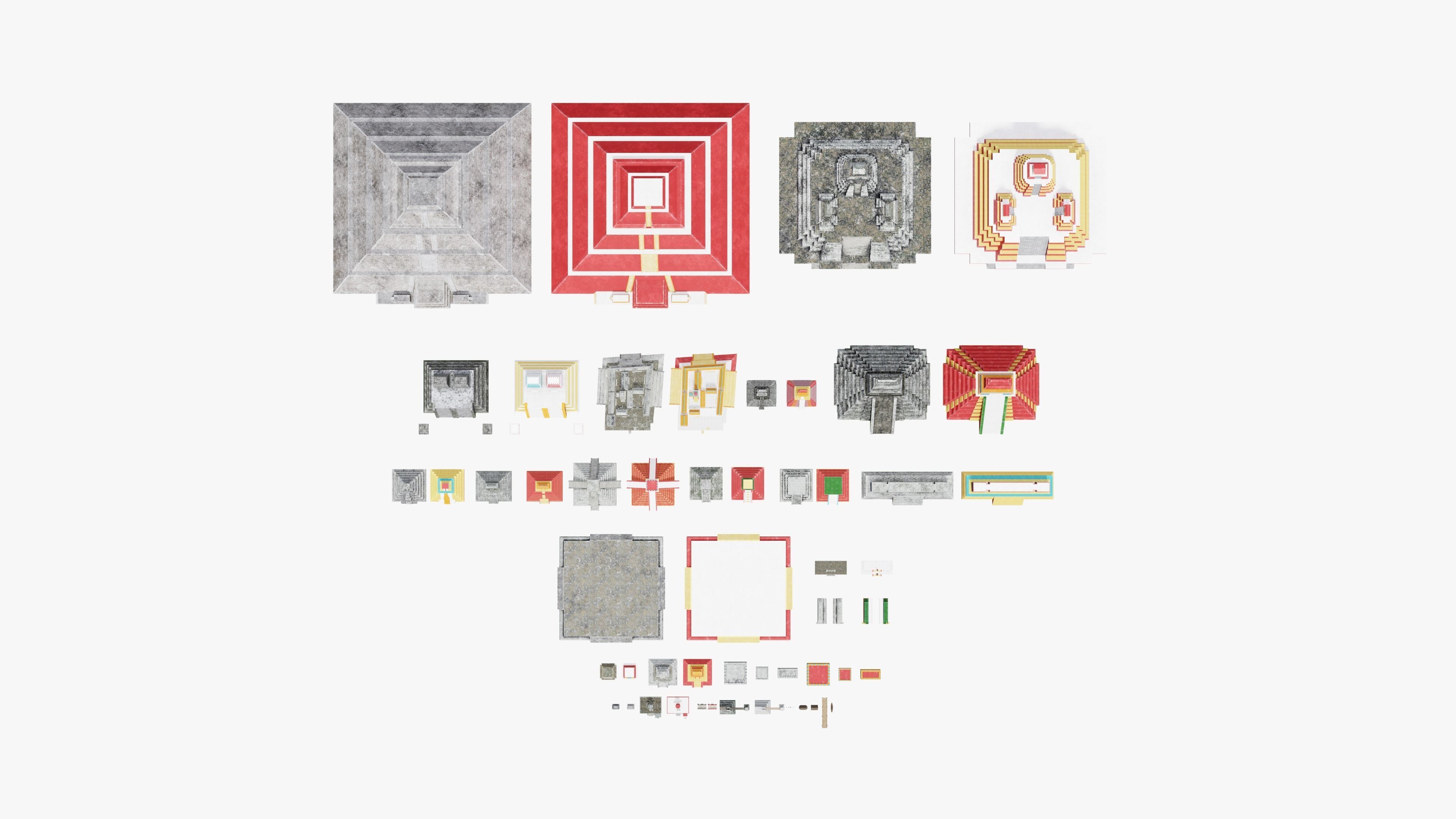 Mayan - Aztec Collection Low-poly 3D model_7
