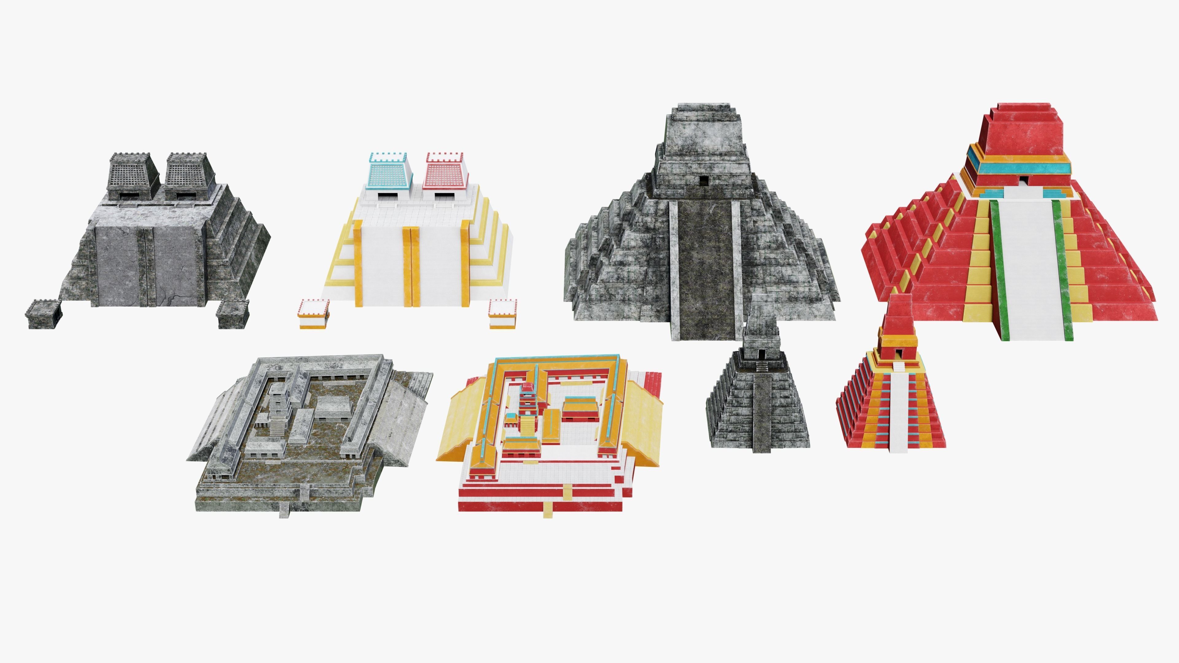 Mayan - Aztec Collection Low-poly 3D model_12